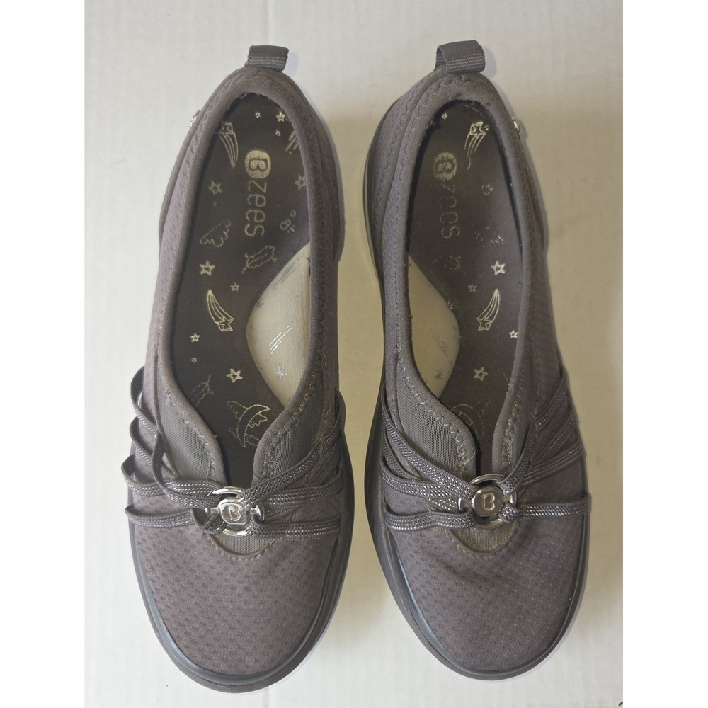 Bzees Niche Gray Slip-On Casual Shoes Size 7 Comfort Lightweight ~ EUC ~